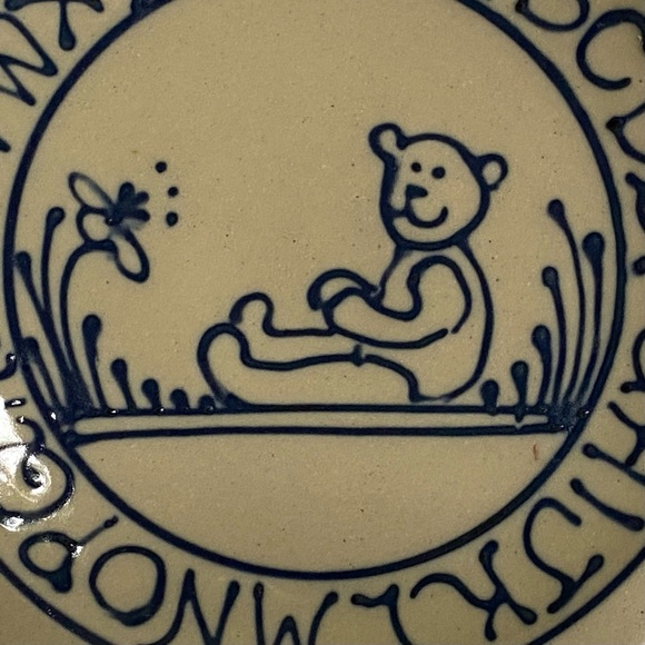 Baby Plate Child’s Alphabet Cornish Hill Pottery NH Vintage 1988 Hand Made EUC - Picture 4 of 16
